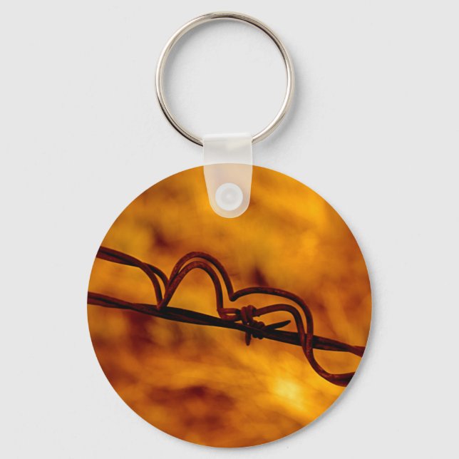 Yellow Orange Barbed Wire Fugue Key Ring (Front)