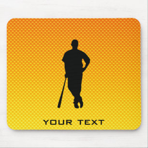 Yellow Orange Baseball Mouse Mat