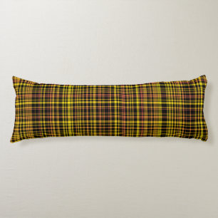 Yellow Orange Black Plaid Pattern Body Cushion