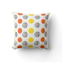 Yellow Orange black scribble dot pattern
