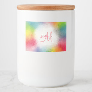 Yellow Orange Blue Green Pink Red Purple Monogram Food Label