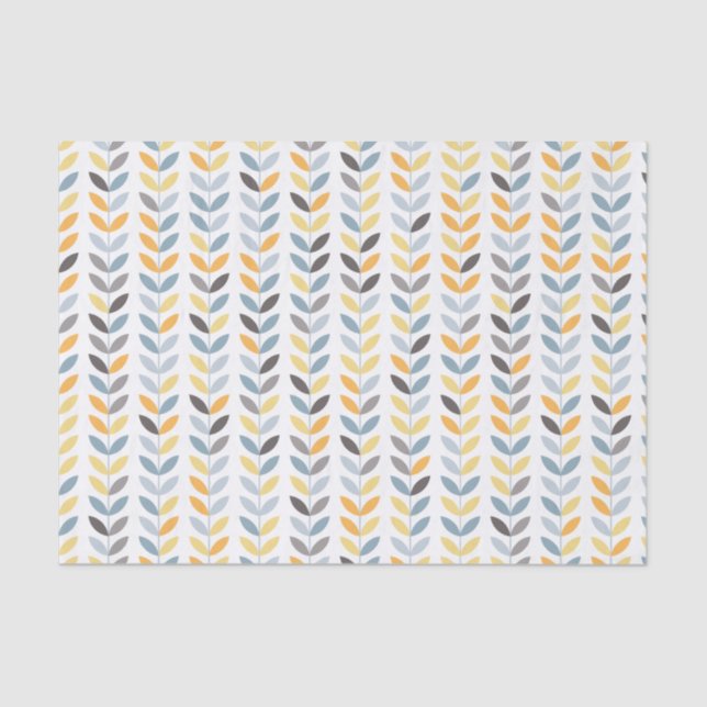 yellow orange blue grey Scandinavian pattern Tissue Paper (Front)
