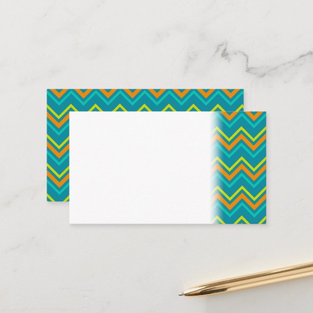 Yellow Orange Blue Zig Zag Line Geometric Dinosaur Appointment Card (Front/Back In Situ)