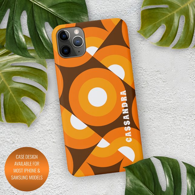 Yellow Orange Brown Retro Midcentury Art Pattern iPhone Case (Creator Uploaded)