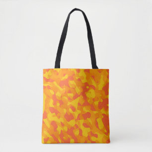 Yellow Orange Camouflage Print Pattern Tote Bag
