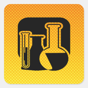 Yellow Orange Chemistry Square Sticker