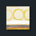 Yellow & Orange Circles on Multicolored Background Canvas Print<br><div class="desc">June Erica Vess is the artist behind this amazing piece of art. Yellow and orange circles rest on a multicolored background. A unique work,  this would make a great custom design for many Zazzle products. Order yours now!</div>