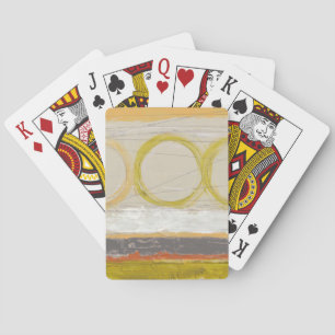 Yellow & Orange Circles on Multicolored Background Playing Cards