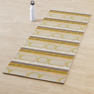 Yellow & Orange Circles on Multicolored Background Yoga Mat