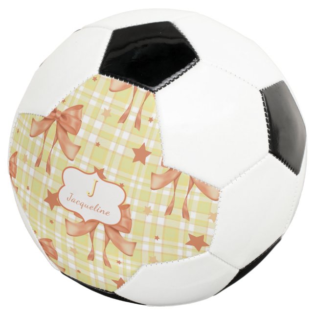 Yellow Orange Feminine Coquette Bows Football (Three Quarter)