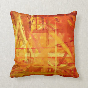 Yellow Orange Fine Art Painted Style Cushion