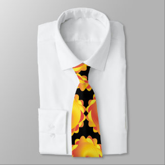 yellow orange flower like tie