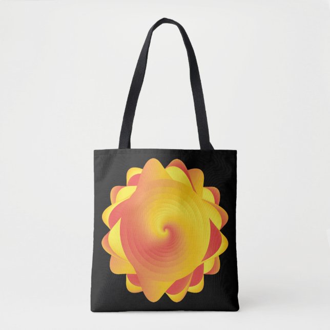 yellow orange flower like tote bag (Front)