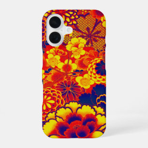 YELLOW ORANGE FLOWERS Peony,Roses Japanese Floral iPhone 16 Case