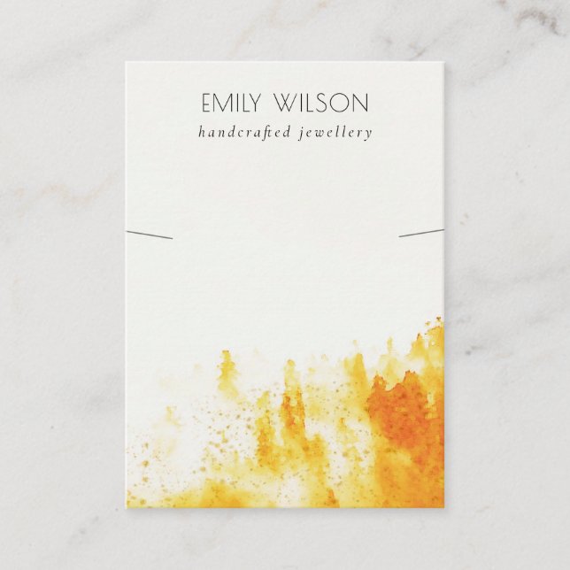 YELLOW ORANGE FOG SNOW LANDSCAPE NECKLACE DISPLAY BUSINESS CARD (Front)