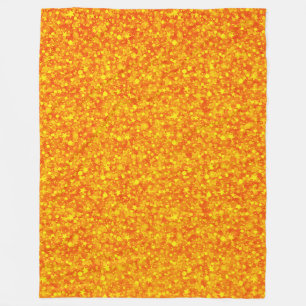 Yellow Orange Glitter Fleece Blanket