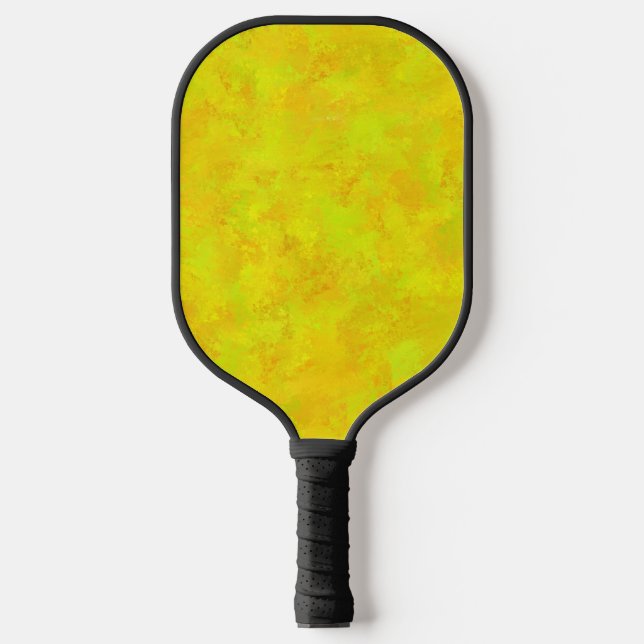 Yellow Orange Green Abstract Pattern Pickleball Paddle (Front)