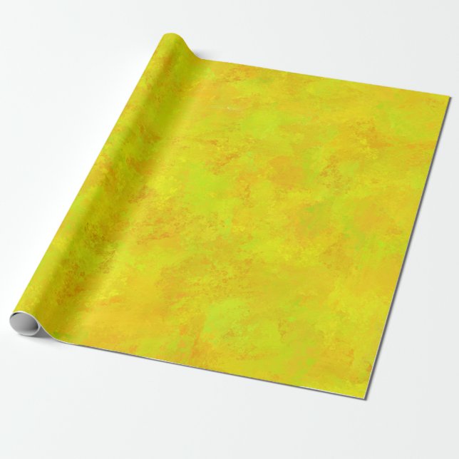 Yellow Orange Green Abstract Pattern Wrapping Paper (Unrolled)