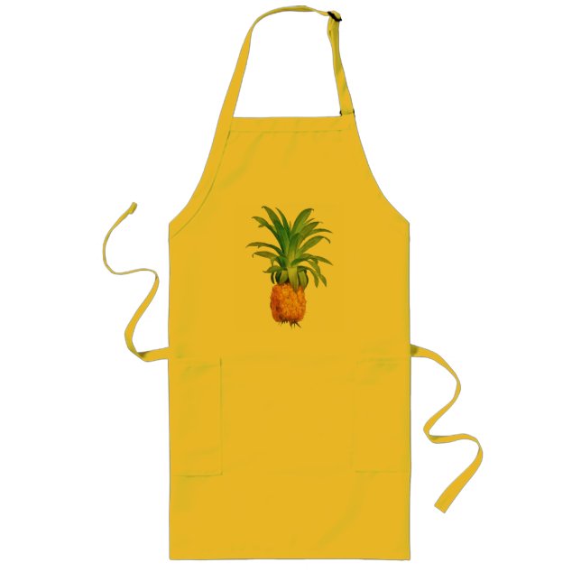 Yellow Orange Green Pineapple Long Apron (Front)
