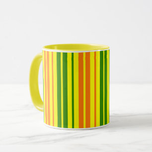 Yellow Orange Green Vertical Stripes Design   Mug