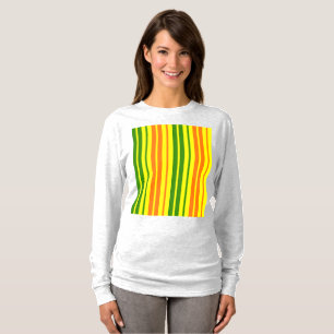 Yellow Orange Green Vertical Stripes Design   T-Shirt