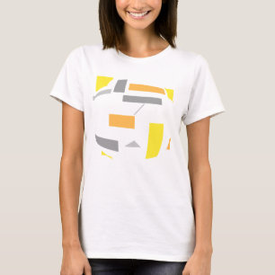 Yellow Orange Grey Oval Geometric Shapes Abstract T-Shirt