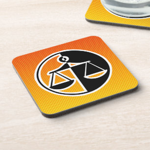 Yellow Orange Justice Scales Coaster