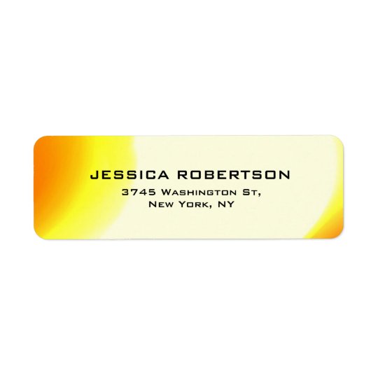 Yellow Orange Legible Plain Elegant Modern Trendy Return Address Label