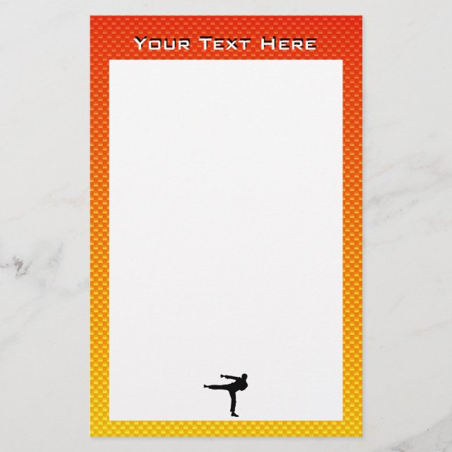 Yellow Orange Martial Arts Stationery (Front)