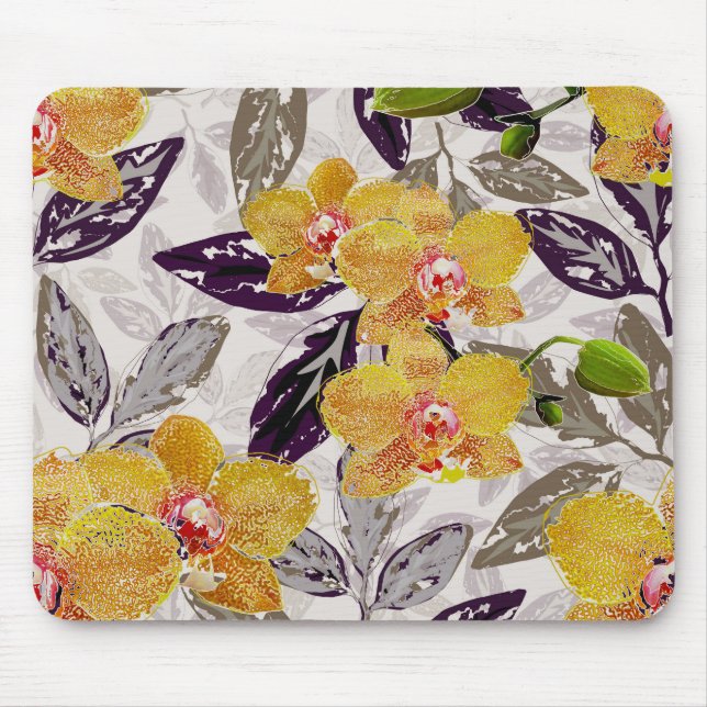 Yellow orange orchids.  mouse mat (Front)