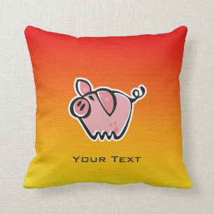 Yellow Orange Pig Cushion