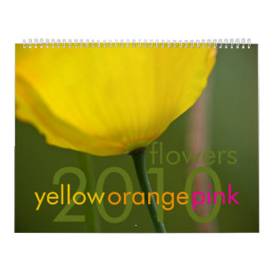 Yellow Orange Pink Flowers 2010 Calendar