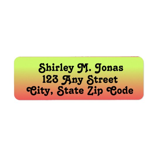 Yellow, Orange, Pink Return Address Labels