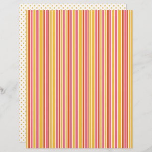 Yellow, Orange Pink Striped & Polka Dots Scrapbook