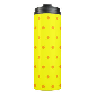 Yellow Orange Polka Dots Thermal Tumbler