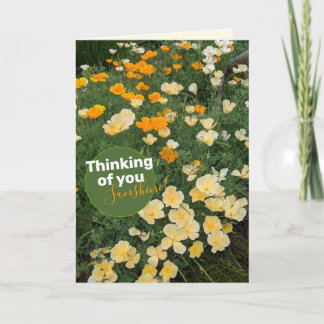 Yellow Orange Poppies Flower Card