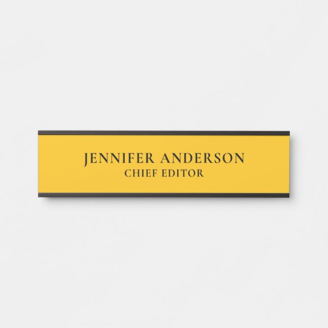 Yellow Orange Professional Modern Plain Minimalist Door Sign (Front)
