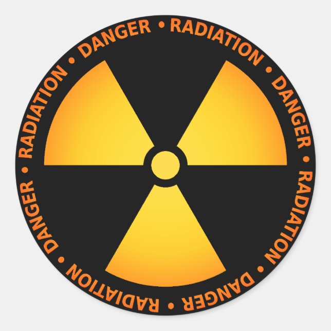 Yellow/Orange Radiation Symbol Sticker (Front)