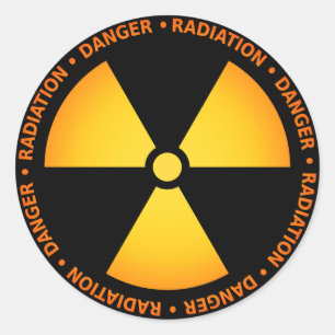 Yellow/Orange Radiation Symbol Sticker
