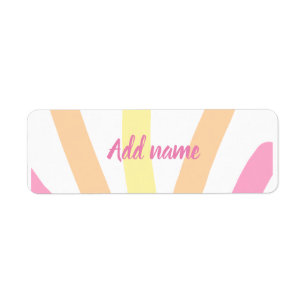 Yellow orange rainbow retro add name text pink