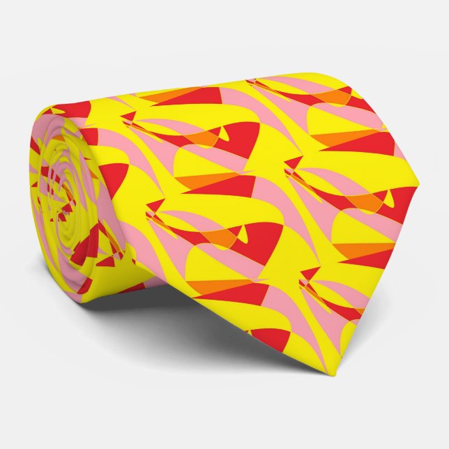 Yellow, Orange, Red and Pink Joy Tie (Rolled)