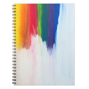 Yellow, orange, red, green, and blue abstract pain notebook
