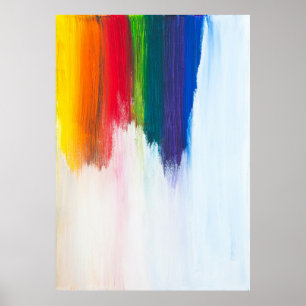 Yellow, orange, red, green, and blue abstract pain poster