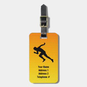 Yellow Orange Running Luggage Tag