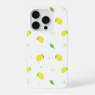 Yellow Orange Seamless Pattern with White Flowers  iPhone 15 Pro Case