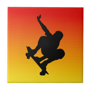 Yellow Orange Skateboarding Tile