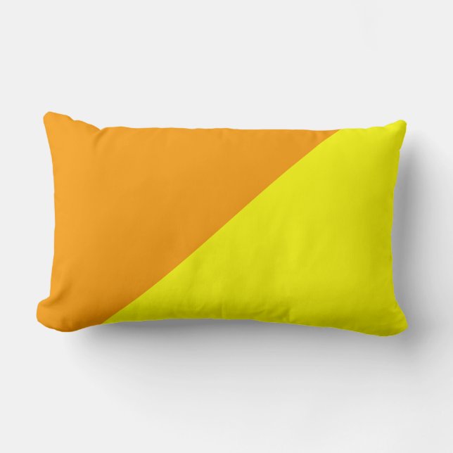 Yellow & Orange Solid Colour Background Lumbar Cushion (Front)