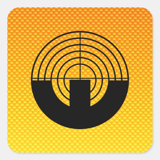 Yellow Orange Sport Shooting Square Sticker (Front)