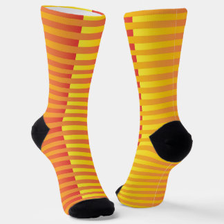 Yellow Orange Striped Pattern Socks