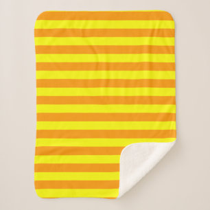 Yellow Orange Stripes Lines Sherpa Blanket